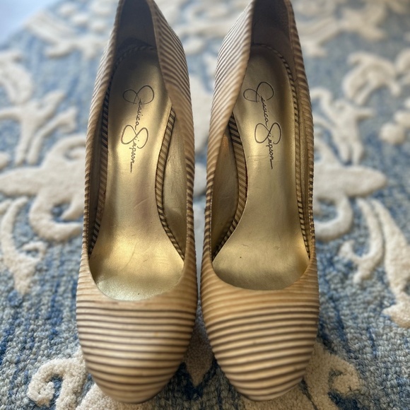 Jessica Simpson Colie Wood Platform Heels Size 10 - Picture 3 of 14